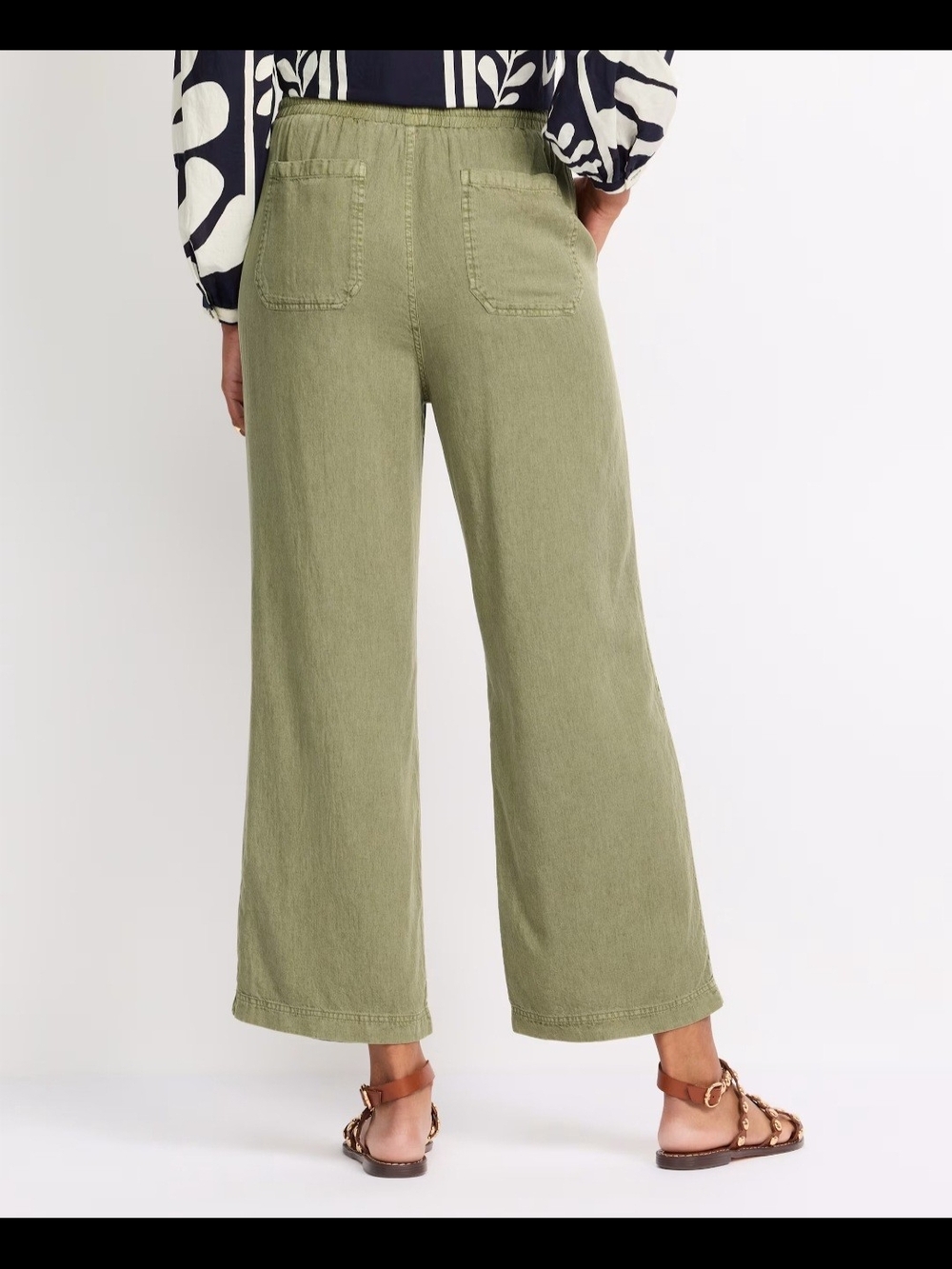 Dylan Super Soft Linen Blend Wide Leg Crop Pant - Picture 2 of 5